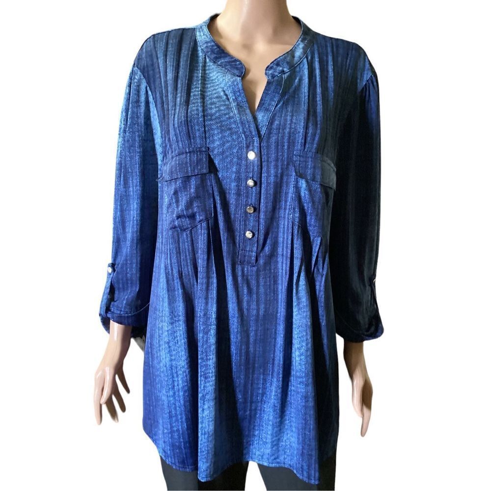 Cocomo Women’s denim print tunic Top XXXL